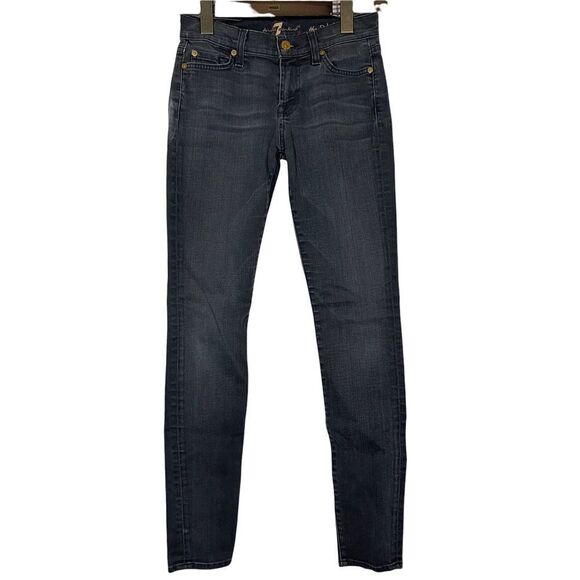 7 For All Mankind “The Skinny” Jeans Faded Black Size 24 - Picture 1 of 3